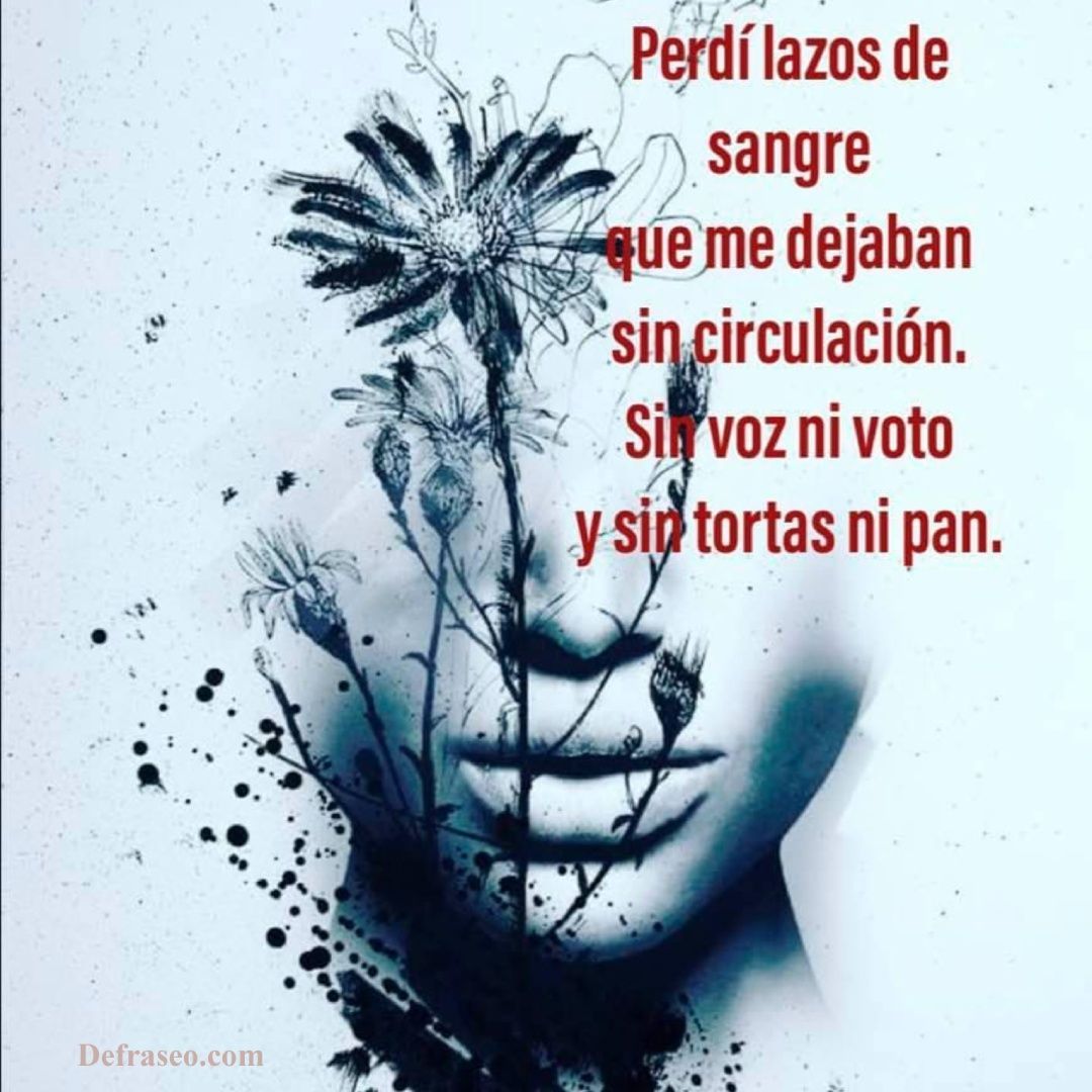 Perdí lazos de sangre que me dejaban sin circulación. Sin voz ni voto y sin tortas ni pan.