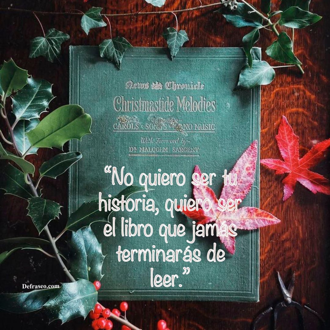 No quiero ser tu historia, quiero ser el libro que jamás terminarás de leer.