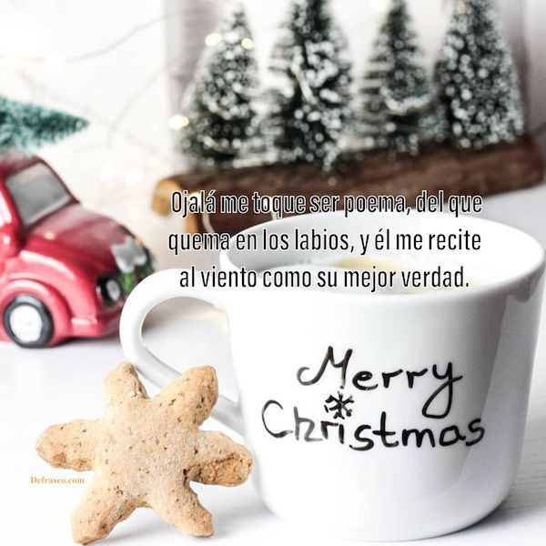 Ojalá me toque ser poema, del que quema en los labios, y él me recite al viento como su mejor verdad. Merry Christmas.