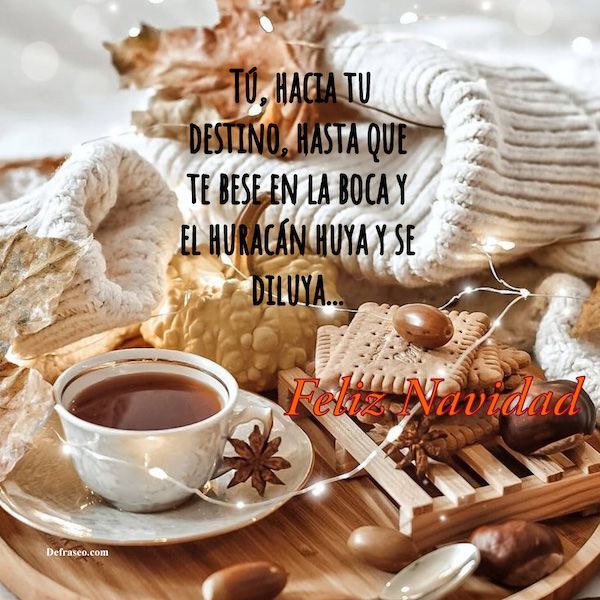 Tú, hacia tu destino, hasta que te besé en la boca y el huracán huya y se diluya. Feliz Navidad.