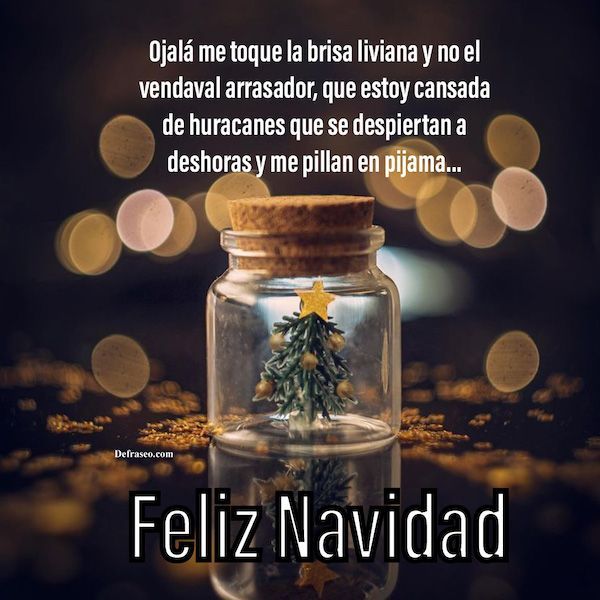 Ojalá me toque la brisa liviana y no el vendaval arrasador, que estoy cansada de huracanes que se despiertan a deshoras y me pillan en pijama. Feliz Navidad.
