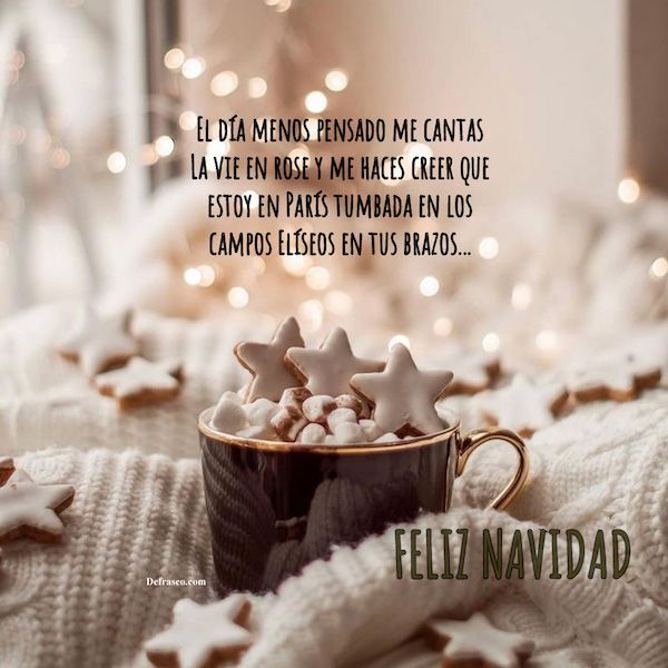 El día menos pensado me cantas la Vie en Rose y me haces creer que estoy en París tumbada en los Campos Elíseos en tus brazos... Feliz Navidad.