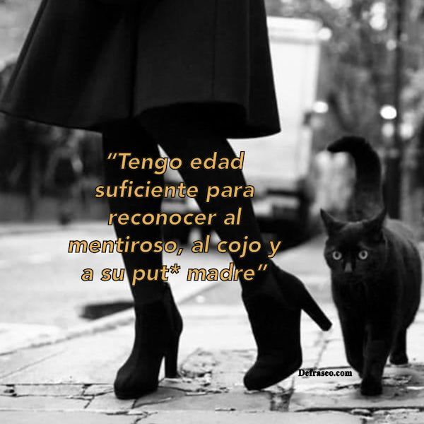 Tengo edad suficiente para reconocer al mentiroso, al cojo y a su put* madre.